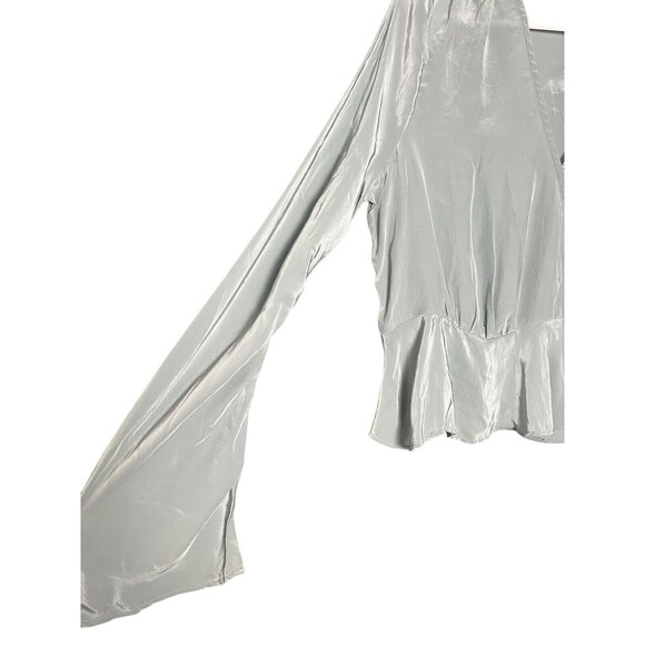 Madewell‎  Bell-Sleeve Wrap Top Blue-Gray Size 4 New  NP057 Faded river - Picture 9 of 14